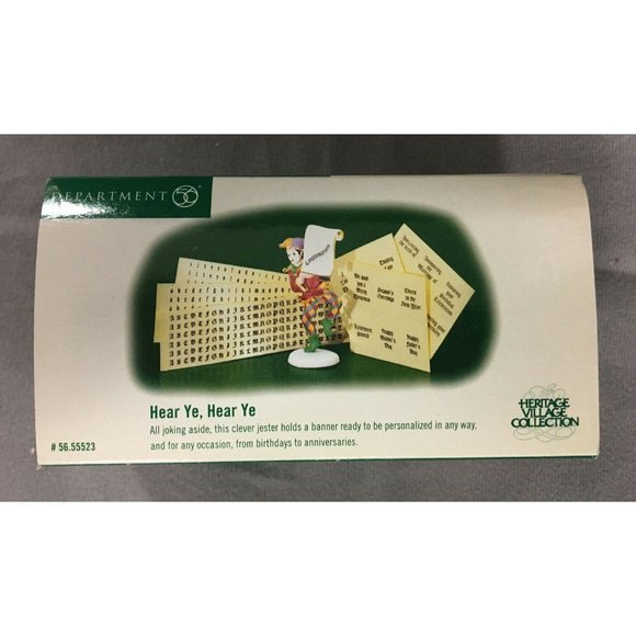 Dept 56 Heritage Village Collection "Hear Ye, Hear Ye" Harlequin w Banner 1999 - Picture 5 of 7